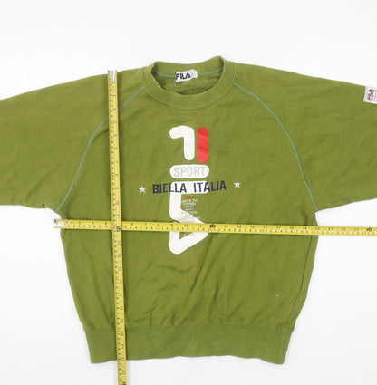 Fila Women Green Crew Neck Graphic Pullover Sweatshirt Size 16