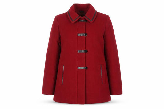 Kesta by David Barry Women's Red Wool Blend Mid-Length Coat Size 16