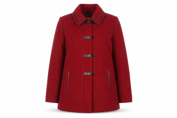 Kesta by David Barry Women's Red Wool Blend Mid-Length Coat Size 16