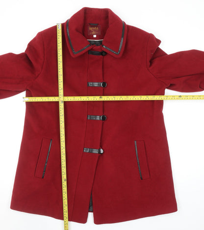Kesta by David Barry Women's Red Wool Blend Mid-Length Coat Size 16