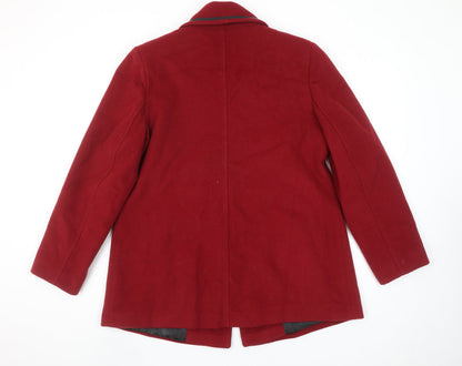 Kesta by David Barry Women's Red Wool Blend Mid-Length Coat Size 16