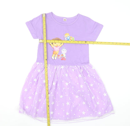 Nickelodeon Girls Purple Dora the Explorer Tutu Dress Size 11-12 Years