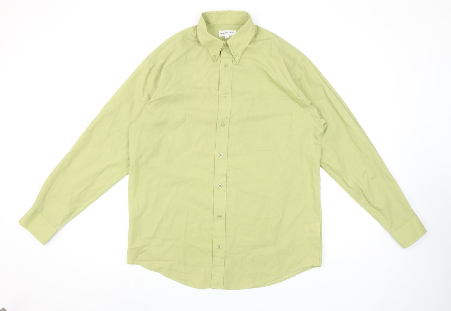 Woods & Gray Men's Green Long Sleeve Button-Down Shirt Size 15.5 Regular Fit