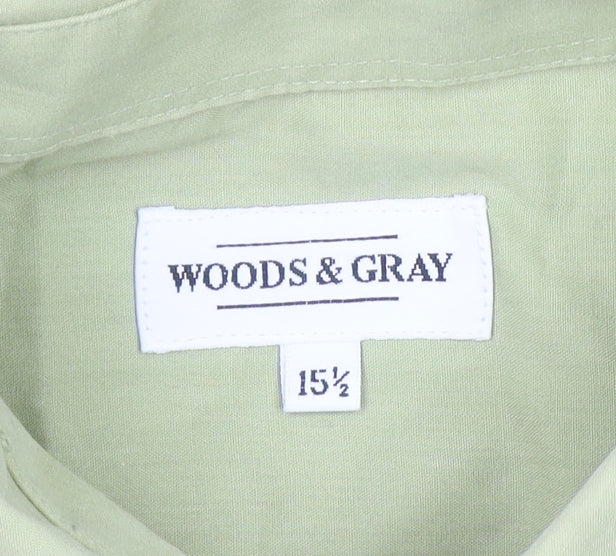 Woods & Gray Men's Green Long Sleeve Button-Down Shirt Size 15.5 Regular Fit