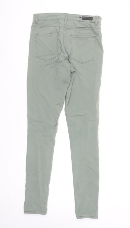 PIECES Women Green Skinny Jeans M Slim Fit Stretch Denim