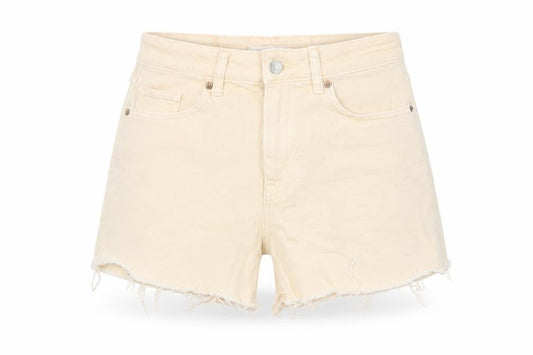 H&M Women Beige Cut-Off Denim Shorts Size 10 High Rise Casual