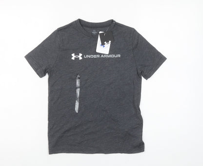 Under Armour Boys Grey Short Sleeve Sports T-Shirt 7-8 Years