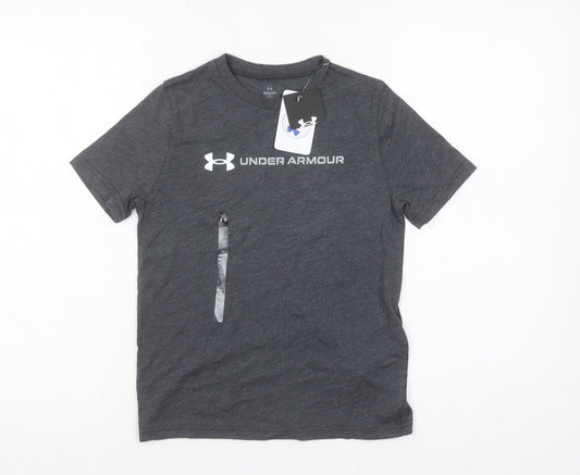 Under Armour Boys Grey Short Sleeve Sports T-Shirt 7-8 Years