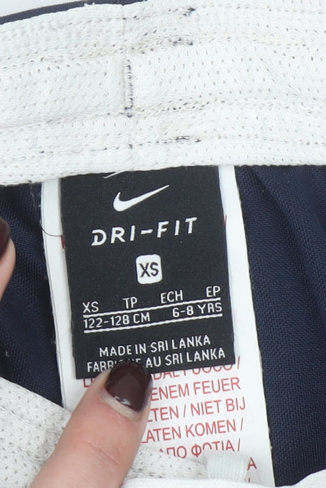Nike Boys Blue Dri-FIT Athletic Shorts XS 6-8 Years Quick Dry Sportswear