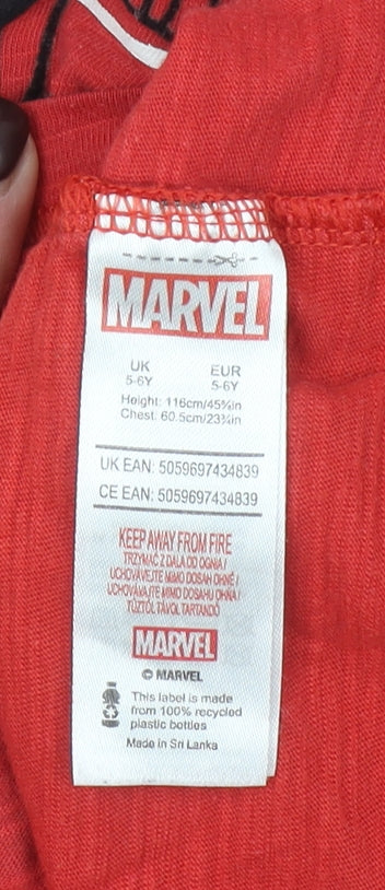 Marvel Boys Red Spider-Man Long Sleeve Crew Neck T-Shirt 5-6 Years