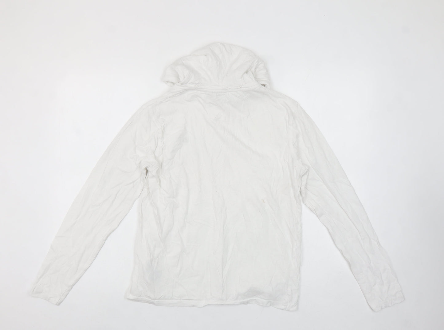 Brave Soul Men’s White Pullover Hoodie Small Cotton Hooded Sweatshirt