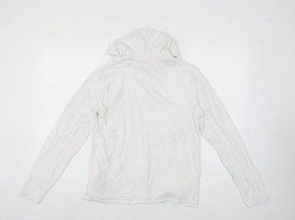 Brave Soul Men’s White Pullover Hoodie Small Cotton Hooded Sweatshirt