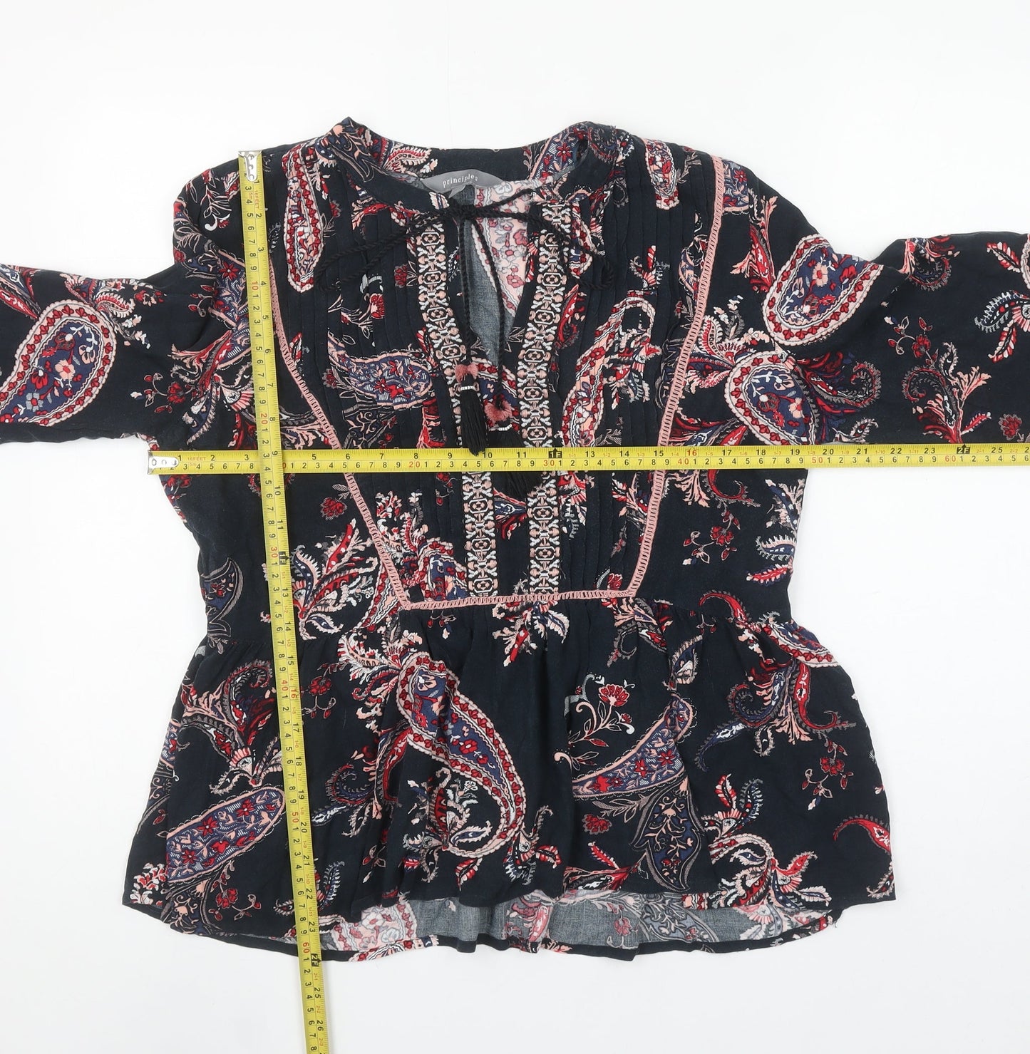 Principles Womens Multicoloured Paisley Viscose Tunic Blouse Size 12