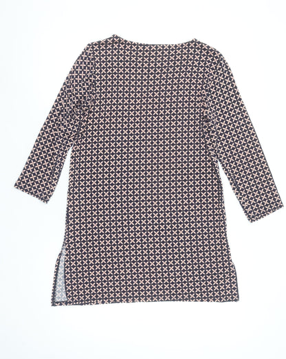 Principles Women’s Blue Geometric 3/4 Sleeve Tunic Blouse Size 10