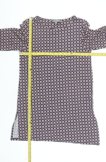 Principles Women’s Blue Geometric 3/4 Sleeve Tunic Blouse Size 10