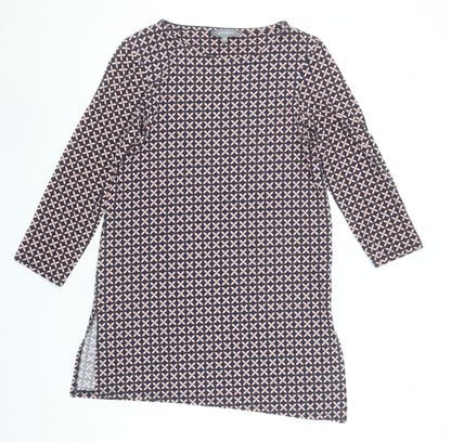 Principles Women’s Blue Geometric 3/4 Sleeve Tunic Blouse Size 10