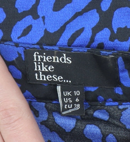 Friends Like These Women’s Blue Animal Print Midi Shift Dress UK 10