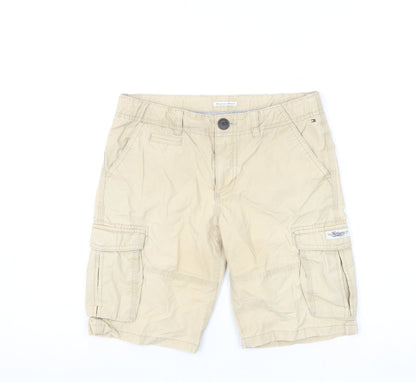 Tommy Hilfiger Boys Beige Cargo Shorts Size 13 Years Cotton Twill