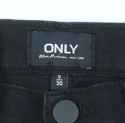 ONLY Women’s Black Skinny Jeans S 30 Slim Fit Mid Rise