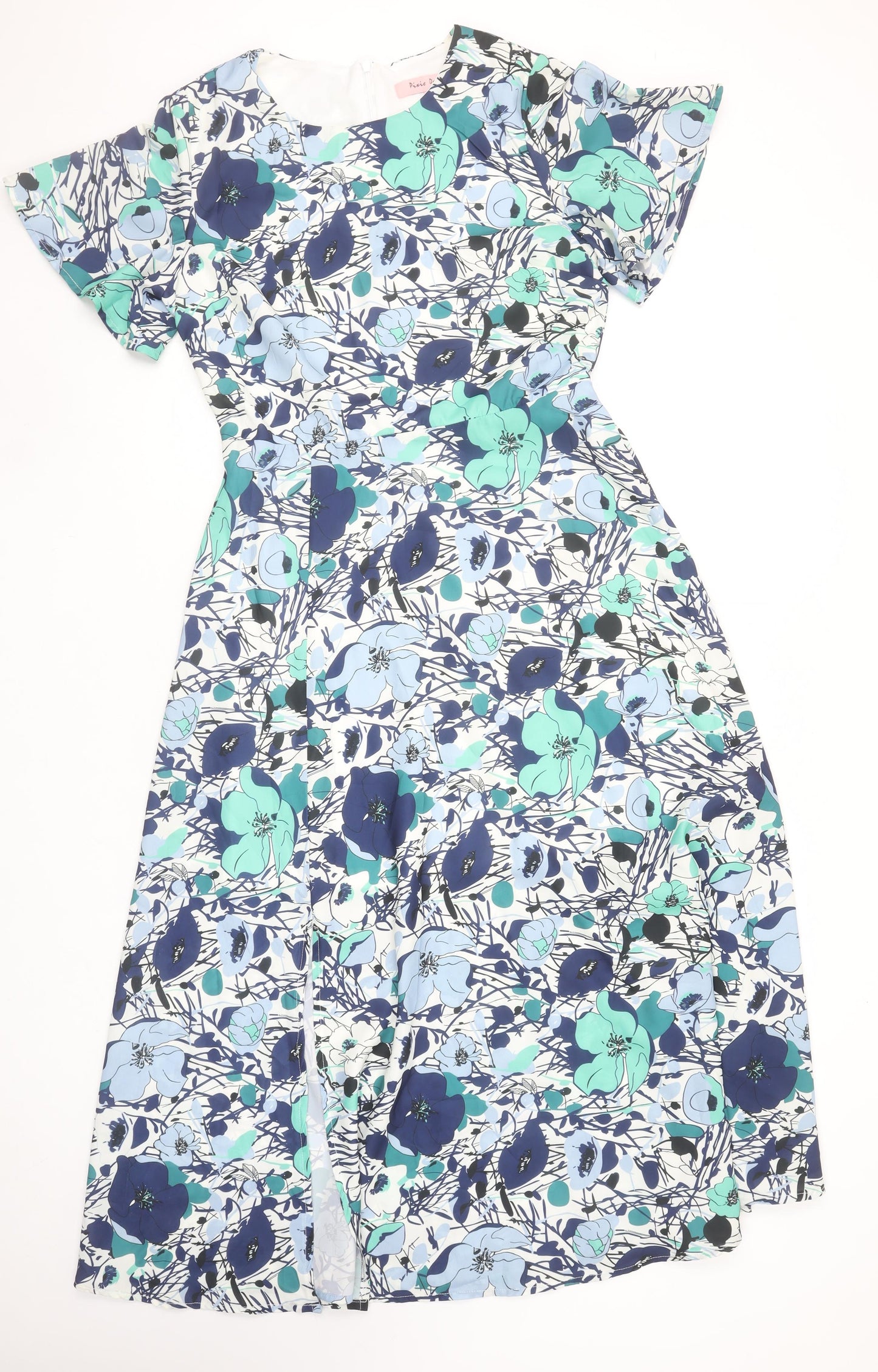 Pixie Daisy Womens Multicoloured Floral A-Line Midi Dress Size 10