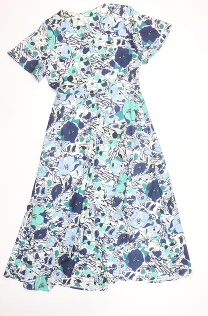 Pixie Daisy Womens Multicoloured Floral A-Line Midi Dress Size 10