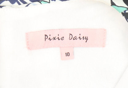 Pixie Daisy Womens Multicoloured Floral A-Line Midi Dress Size 10