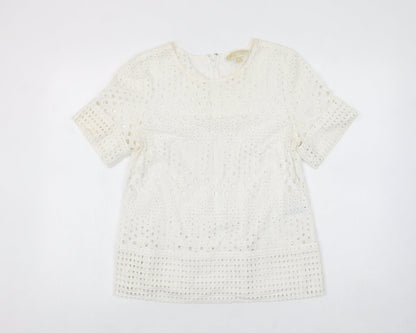 Womens UK Size M Michael Kors Ivory Tunic Blouse