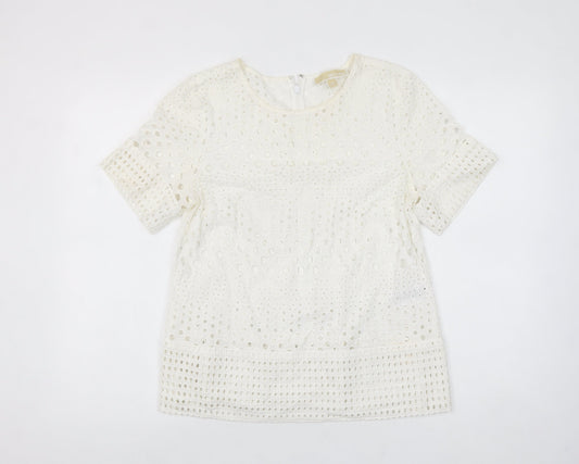 Womens UK Size M Michael Kors Ivory Tunic Blouse