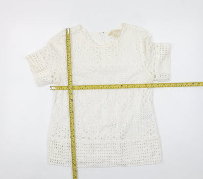 Womens UK Size M Michael Kors Ivory Tunic Blouse