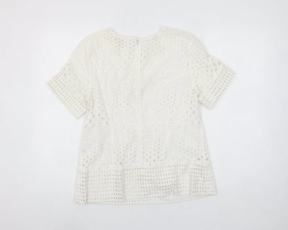 Womens UK Size M Michael Kors Ivory Tunic Blouse