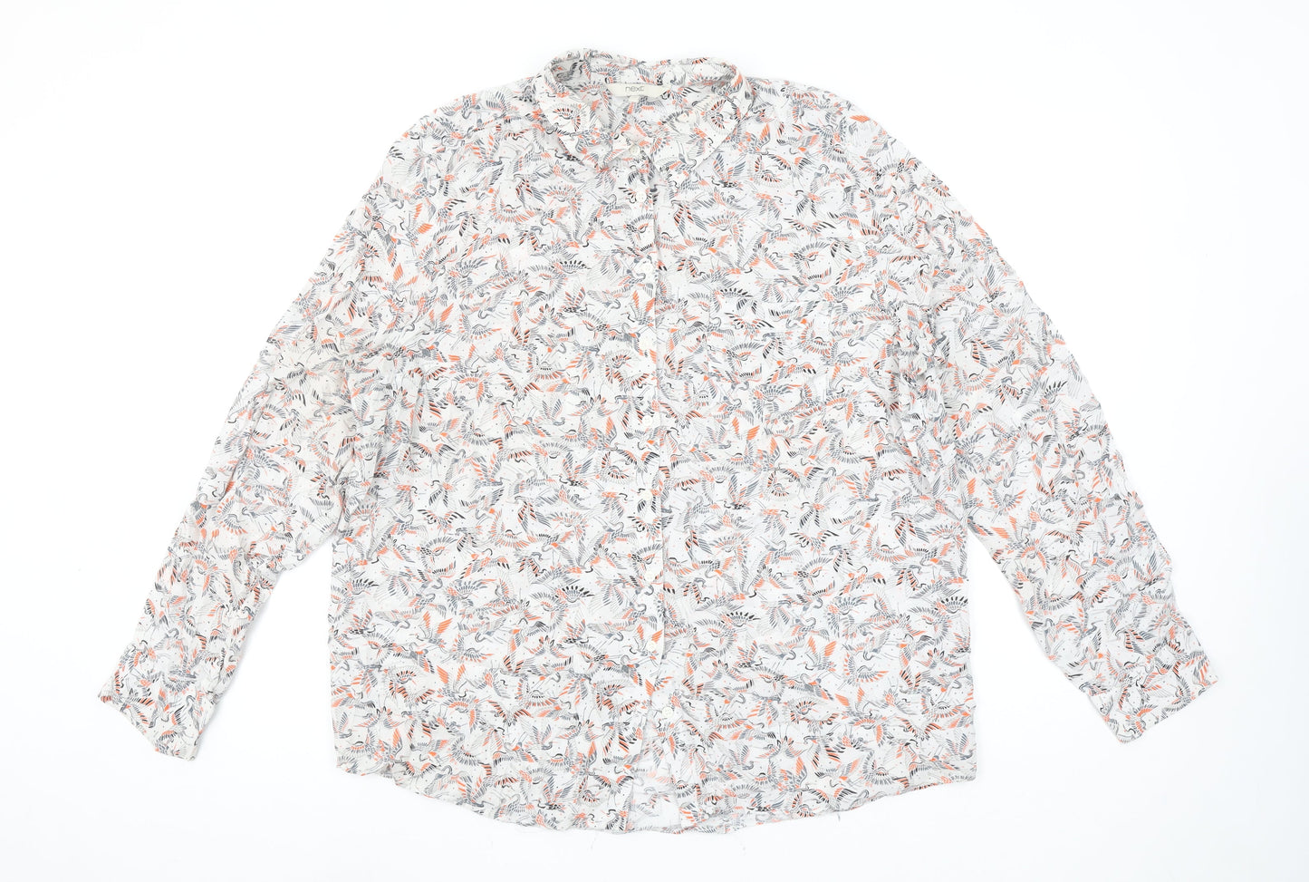 Next Women’s Multicoloured Floral Viscose Blouse UK 18 Long Sleeve Casual