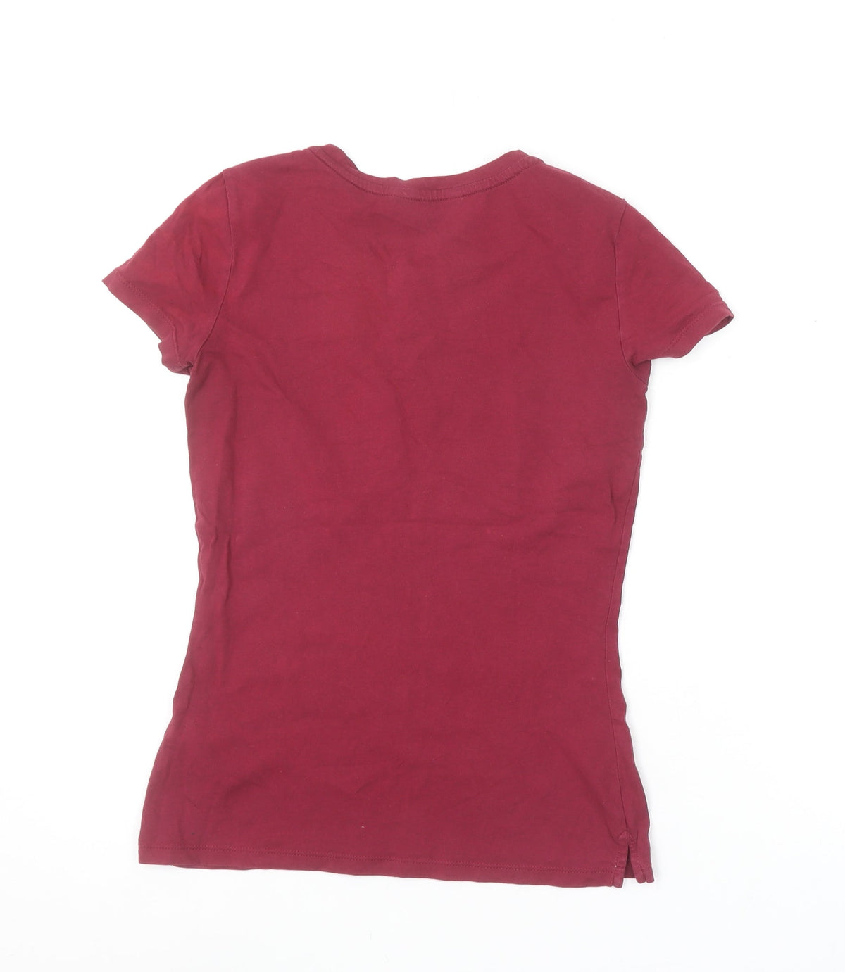 Womens UK Size XS Tommy Hilfiger Red Basic T-Shirt