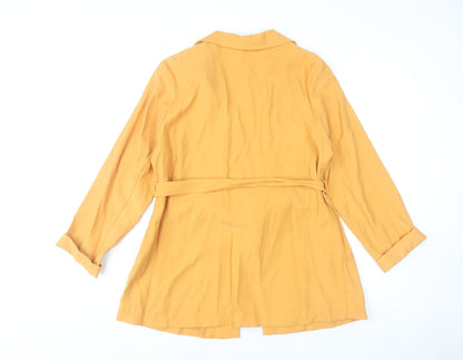 Primark Womens Yellow Belted Blazer Jacket Size 14
