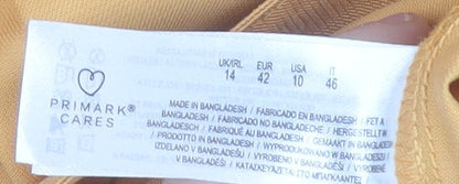 Primark Womens Yellow Belted Blazer Jacket Size 14