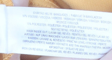 Primark Womens Yellow Belted Blazer Jacket Size 14