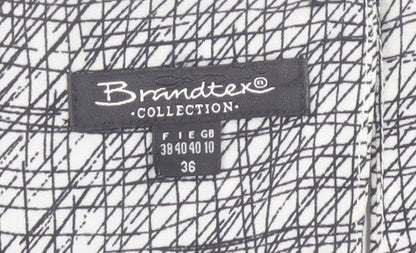 Brandtex Women Grey Geometric Sheath Dress Size 10 Sleeveless Workwear