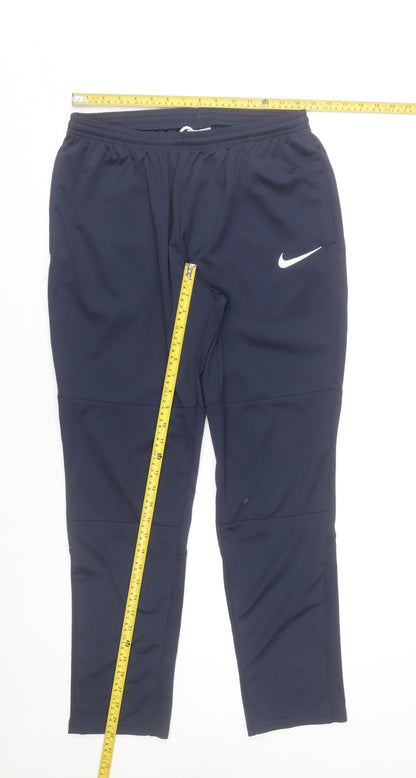 Nike Mens Navy Blue Dri-Fit Joggers Polyester Athletic Fit
