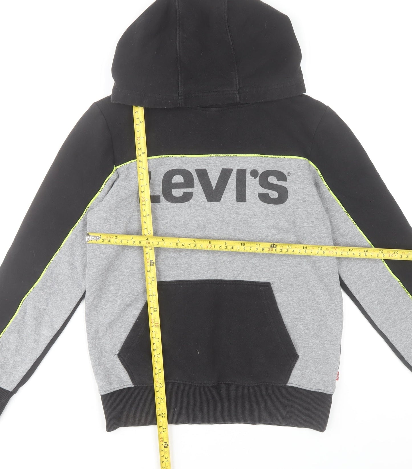 Levi's Boys Grey & Black Pullover Hoodie Size 14A (164 cm) Cotton Blend