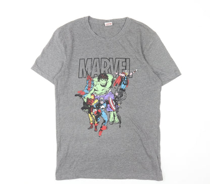 Marvel Men's Grey Graphic Avengers Cotton Blend T-Shirt Size S