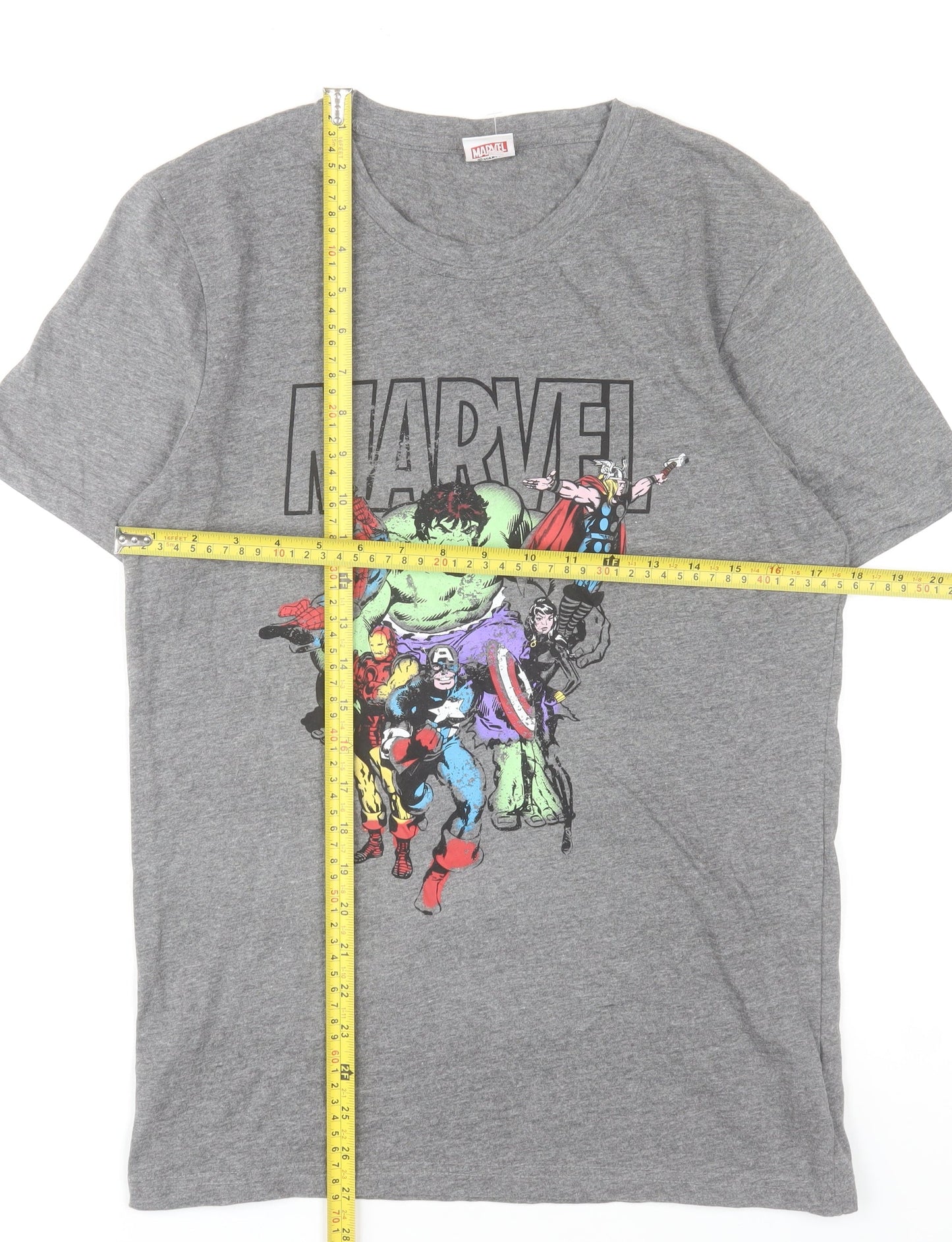 Marvel Men's Grey Graphic Avengers Cotton Blend T-Shirt Size S
