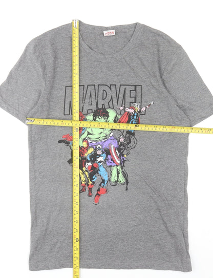 Marvel Men's Grey Graphic Avengers Cotton Blend T-Shirt Size S