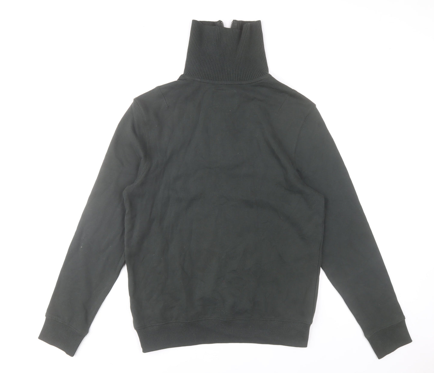 Union House Men’s Black 1/2 Zip High Neck Cotton Sweatshirt Size S