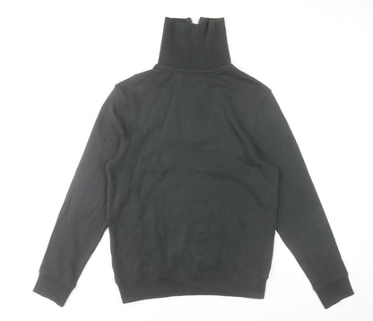 Union House Men’s Black 1/2 Zip High Neck Cotton Sweatshirt Size S