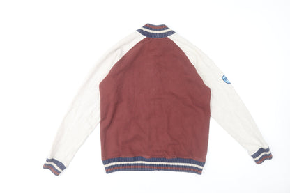 Next Boys Brown Varsity Jacket 14 Years Cotton Blend Lined Casual Style