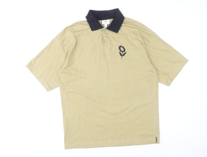 H&M Men's Beige Relaxed Fit Short Sleeve Polo Shirt Size S