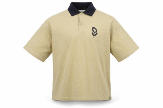 H&M Men's Beige Relaxed Fit Short Sleeve Polo Shirt Size S