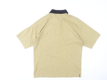 H&M Men's Beige Relaxed Fit Short Sleeve Polo Shirt Size S