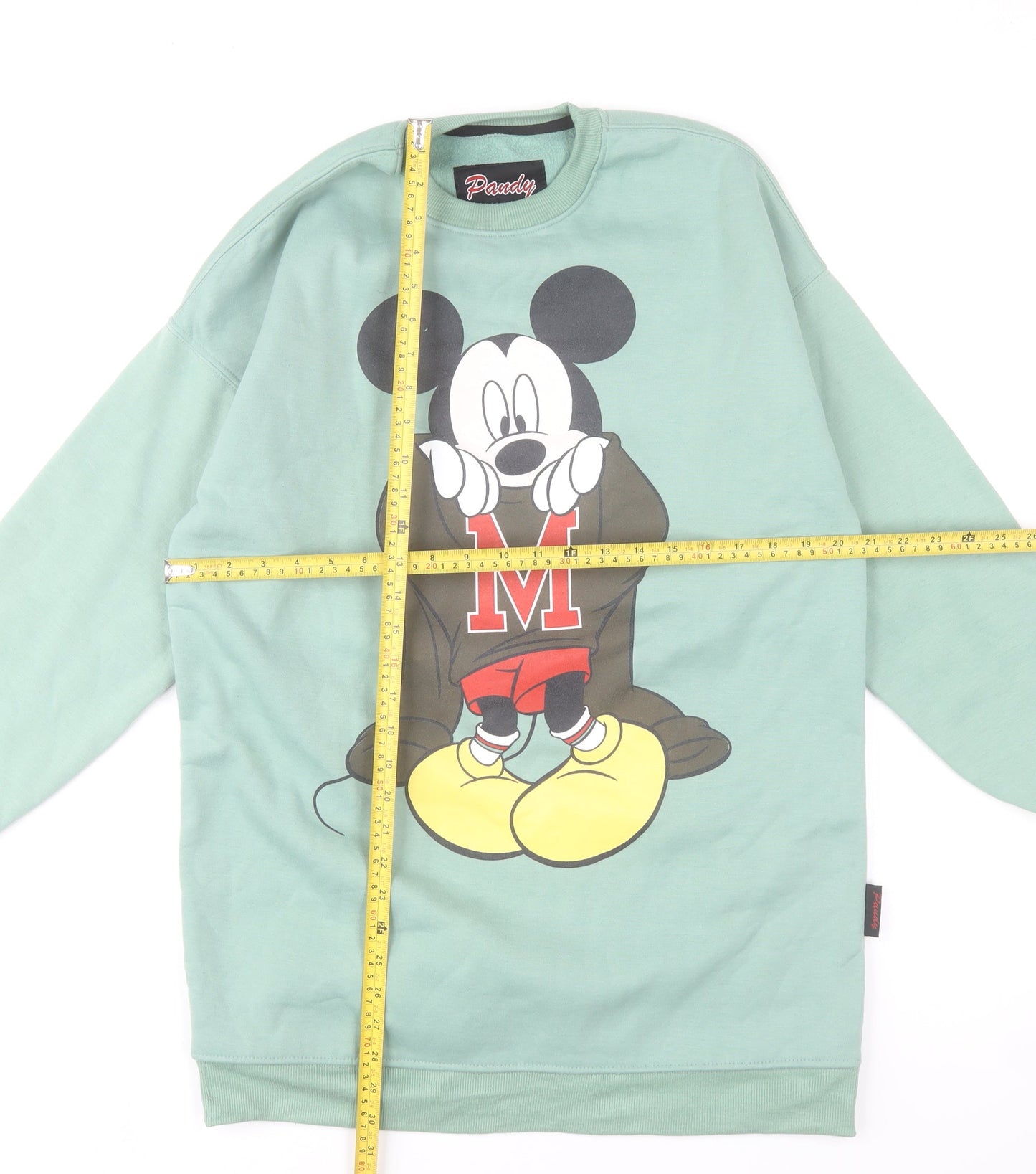 Pandy Women’s Green Mickey Mouse Pullover Sweatshirt Size L