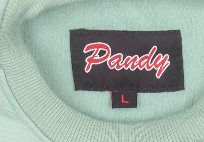 Pandy Women’s Green Mickey Mouse Pullover Sweatshirt Size L
