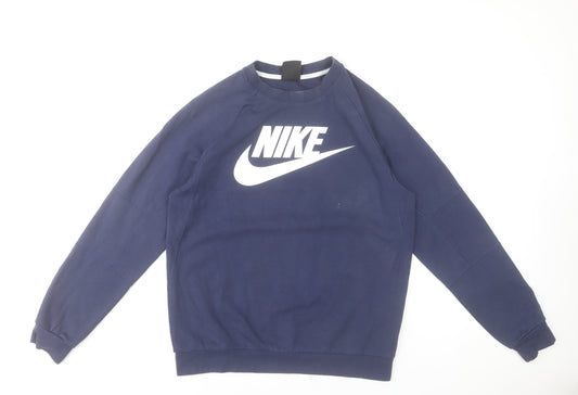 Mens UK Size M Nike Blue Pullover Sweatshirt